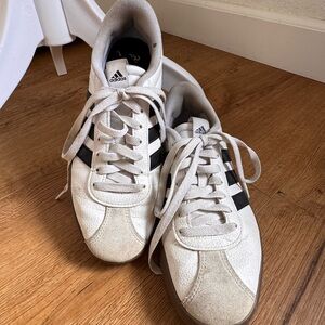 Adidas Classic White and Black Trainers